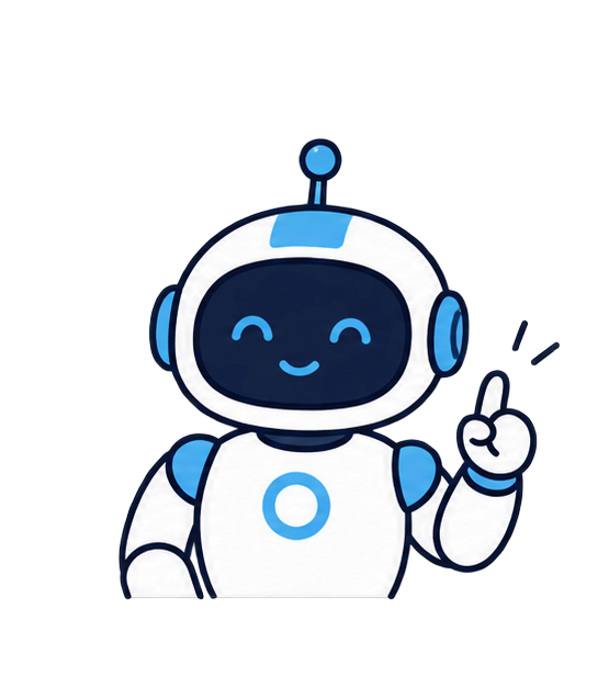 添削内容を案内するAIロボットのイラスト