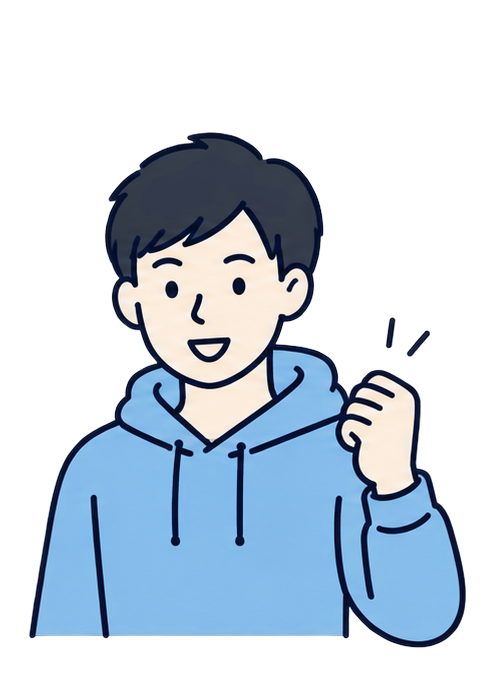 答案改善を喜ぶ人物のイラスト
